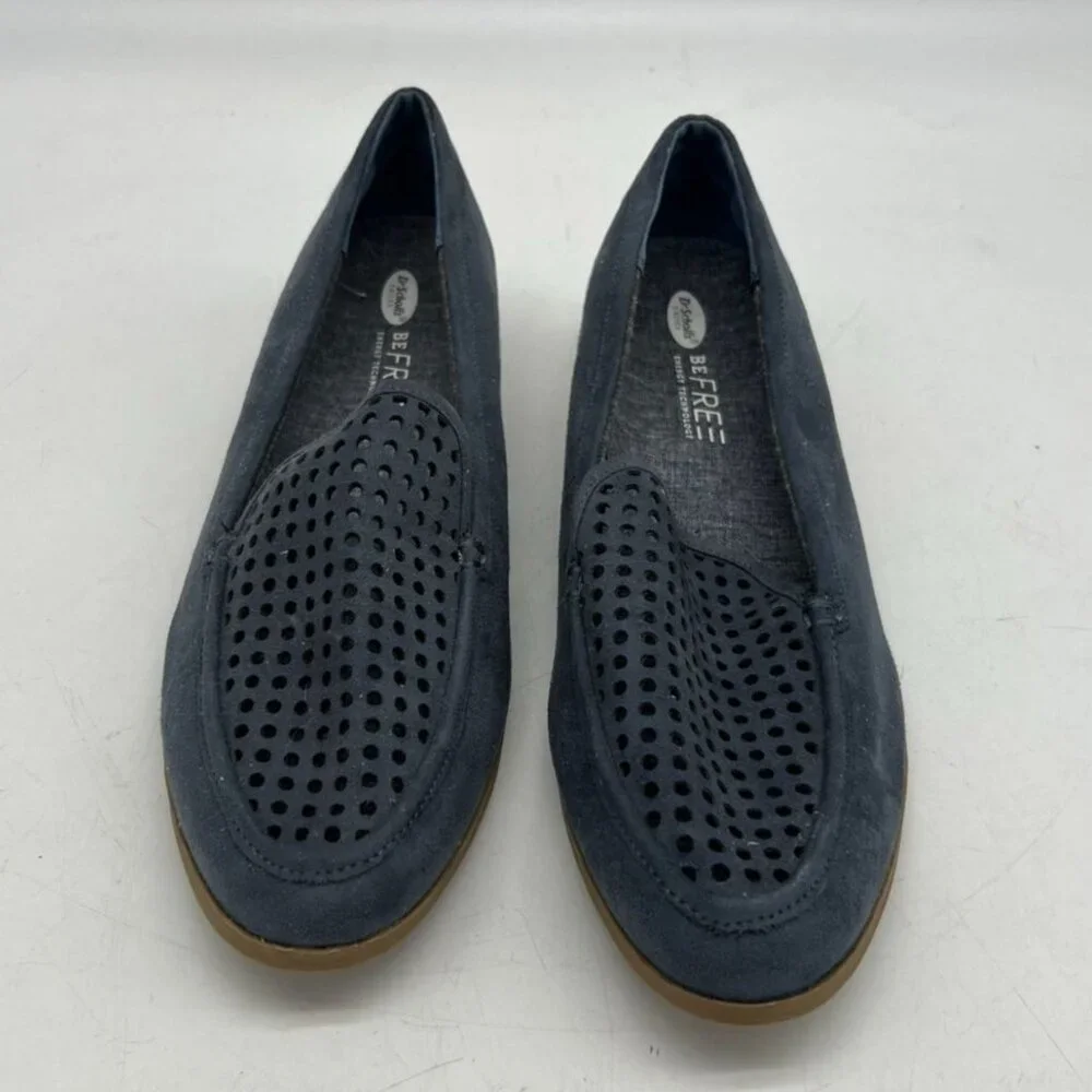 Dr. Scholls Women's Excite Chop Moccasin Loafers 11M Navy Perforated Shoes